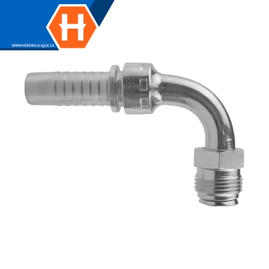 Raccord 2pcs 90° mâle « inverted flare » tournant