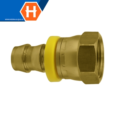 Push-on fem. JIC swivel brass fitting