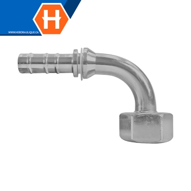 Raccord 2pcs THP 90° fem. métrique DIN S tournant