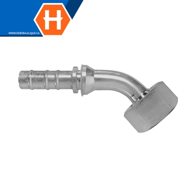 Raccord 2pcs THP 45° fem. métrique DIN S tournant