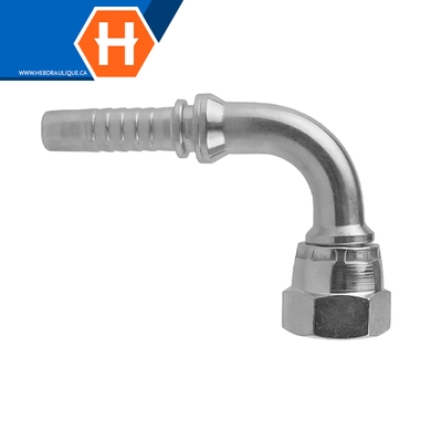 Raccord 2pcs 90° fem. SAE 45° « flare » tournant