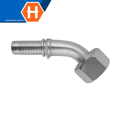 Raccord 2pcs 45° fem. métrique DIN S tournant