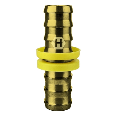 Push-on brass hose union mender