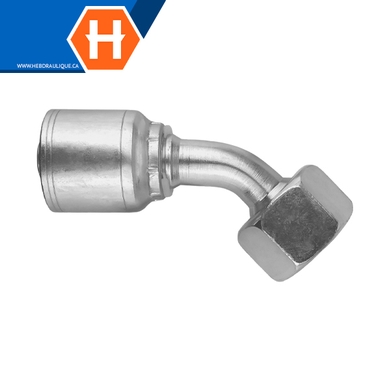 Raccord 1pc 45° fem. métrique DIN S tournant