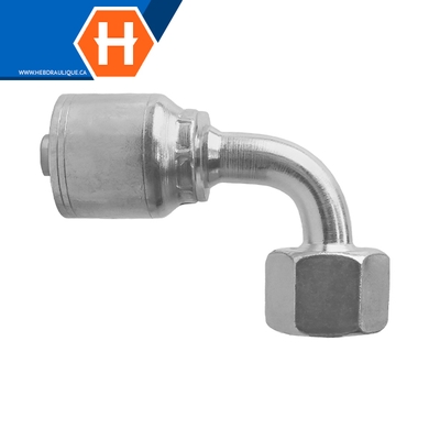 Raccord 1pc 90° fem. métrique DIN S tournant