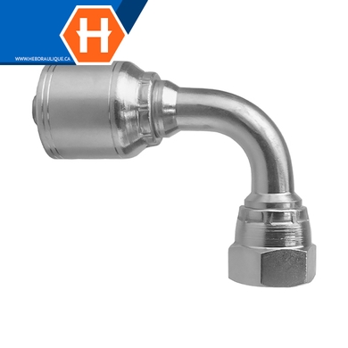 Raccord 1pc 90° fem. SAE 45° « flare » tournant