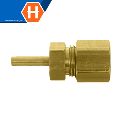 Brass mini-barb compr. union adapter - barb x tube