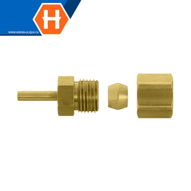 Brass mini-barb compr. union adapter - barb x tube