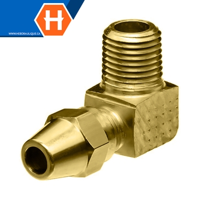Brass air brake 13XX 90° adapter - tube x M.NPT
