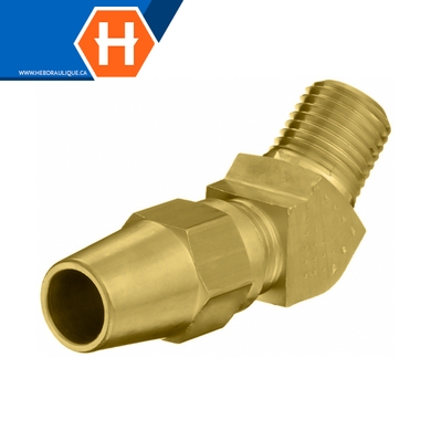 Brass air brake 13XX 45° adapter - tube x M.NPT