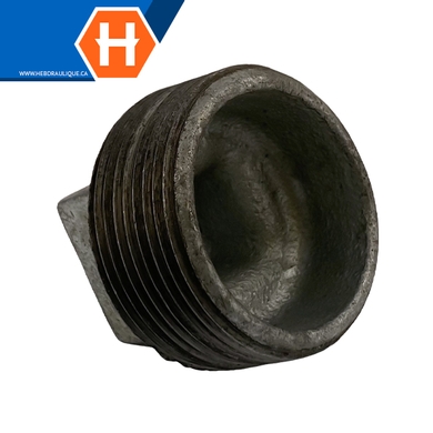 Galvanized steel pipe #150 square head plug - M.NPT