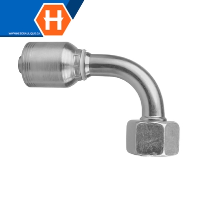 Raccord 1pc 90° fem. métrique DIN S tournant