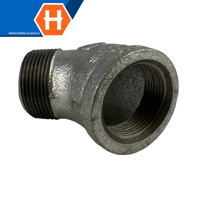 Coude 45° #150 - acier galvanisé - M.NPT x F.NPT
