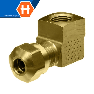 Brass air brake 14XX 90° adapter - tube x F.NPT