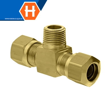 Brass 14XX branch tee adapter - tube x M.NPT
