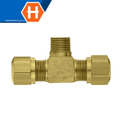 Brass 14XX branch tee adapter - tube x M.NPT