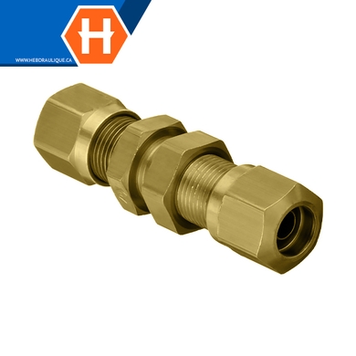 Brass air brake 14XX bulkhead union - tube x tube