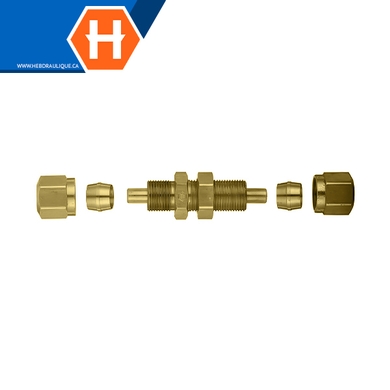 Brass air brake 14XX bulkhead union - tube x tube
