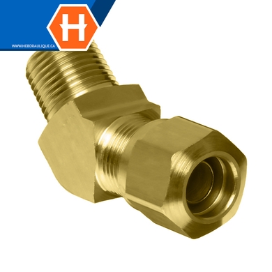 Brass air brake 14XX 45° adapter - tube x M.NPT