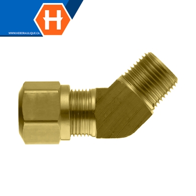 Adapt. 45° laiton - frein à air 14XX - tube x M.NPT