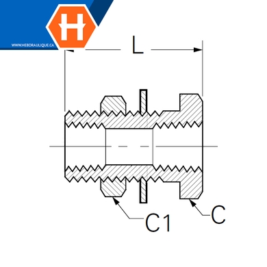 Steel bulkhead coupling - F.NPT