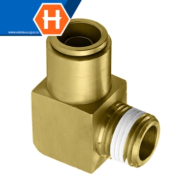 Adapt. 90° laiton - frein à air 18XX - tube x M.NPT