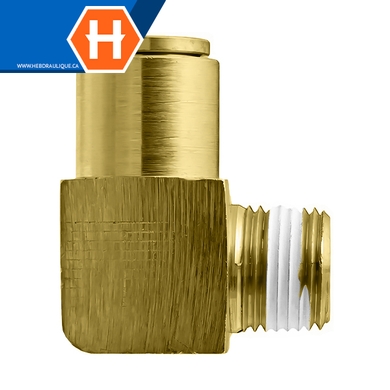 Adapt. 90° laiton - frein à air 18XX - tube x M.NPT