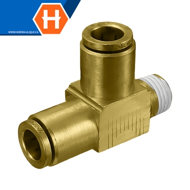 Adapt. en T laiton - 18XX - tube x M.NPT sw. run