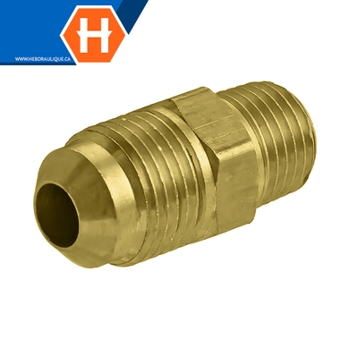 Connecteur laiton - M.SAE évasé 45° x M.NPT
