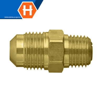 Connecteur laiton - M.SAE évasé 45° x M.NPT