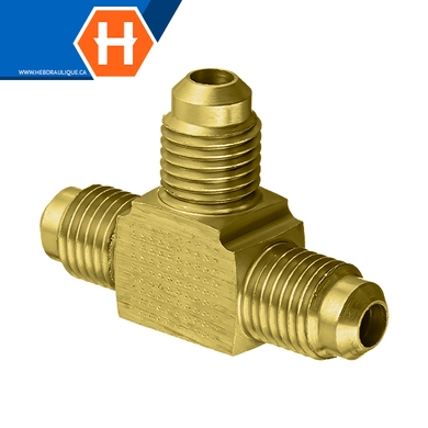 Adaptateur union en T laiton - M.SAE évasé 45°