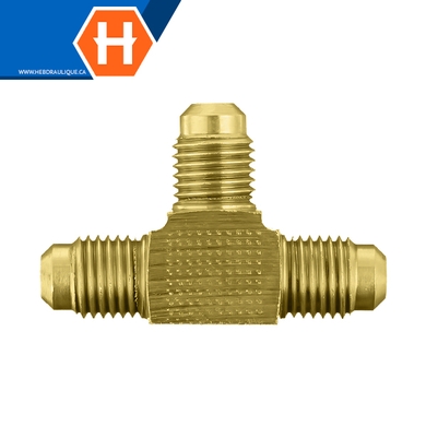 Adaptateur union en T laiton - M.SAE évasé 45°