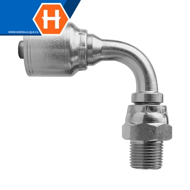 Raccord 1pc 90° mâle NPT tournant