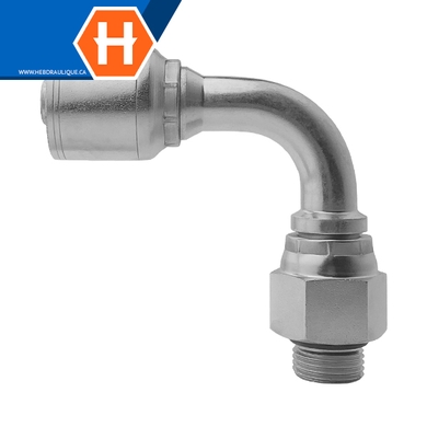 Raccord 1pc 90° mâle SAE ORB tournant