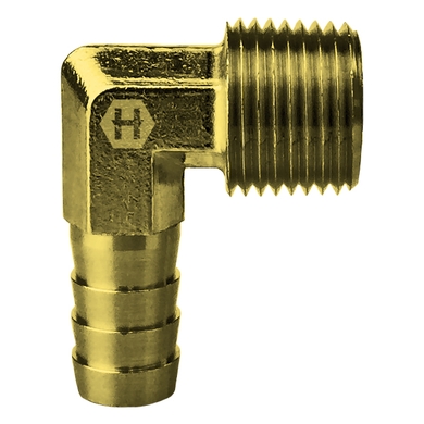 Raccord cannelé en laiton 90° mâle NPT