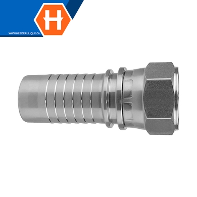 Raccord 2pcs fem. JIC tournant (double hex) en inox