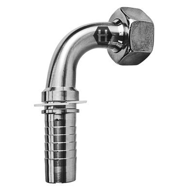 Raccord 2pcs 90° fem. DIN L tournant en inox