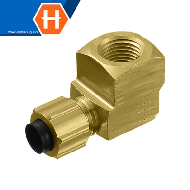 Brass polyline flareless elbow 90° adapter x F.NPT