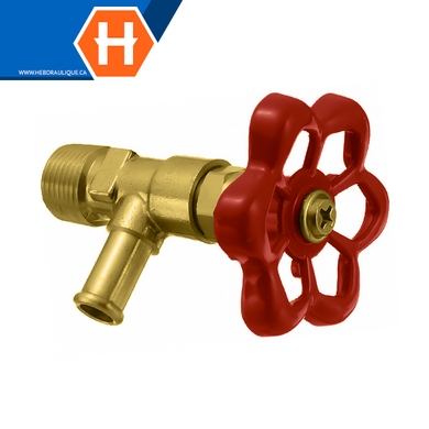 Valve d'arrêt 90° laiton - M.NPT x boyau