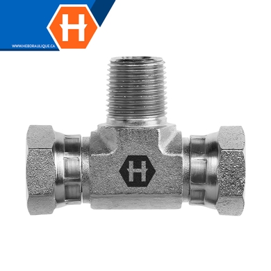 Adaptateur en T branche M.NPT x F.NPT tournant