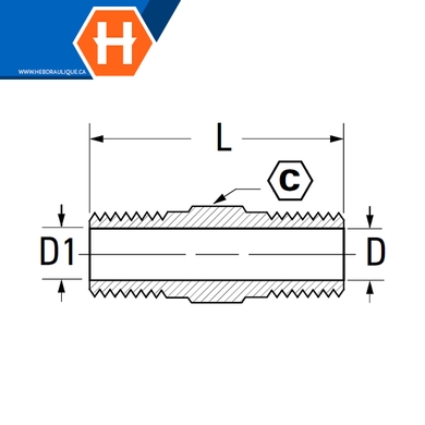 Adaptateur union hex laiton - M.NPT