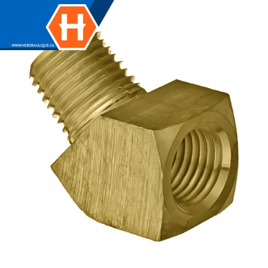 Adaptateur 45° laiton - M.NPT x F.NPT