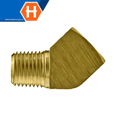 Adaptateur 45° laiton - M.NPT x F.NPT