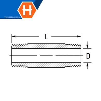 Adaptateur union long laiton - M.NPT