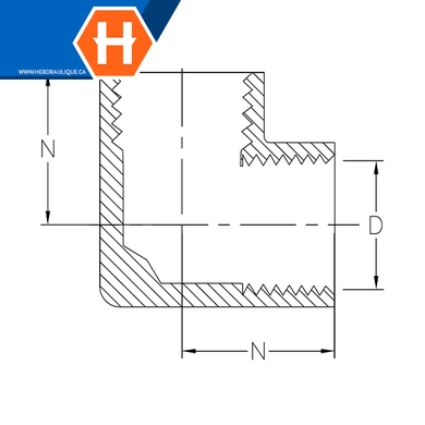 Adaptateur 90° laiton - F.NPT