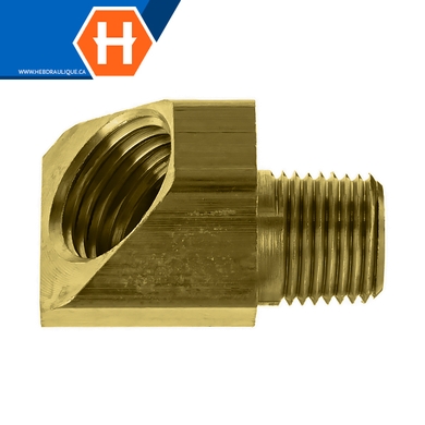 Adaptateur 45° laiton - fem. flare inversé x M.NPT