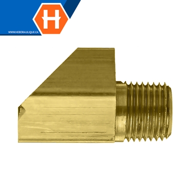 Adaptateur 45° laiton - fem. flare inversé x M.NPT
