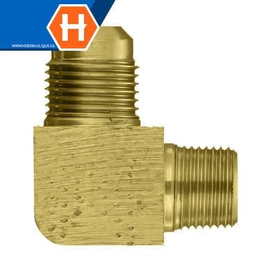 Adaptateur 90° laiton - M.SAE évasé 45° x M.NPT