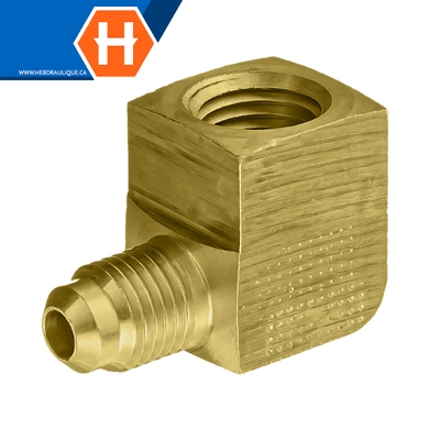 Adaptateur 90° laiton - M.SAE évasé 45° x F.NPT