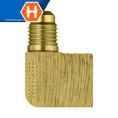 Adaptateur 90° laiton - M.SAE évasé 45° x F.NPT